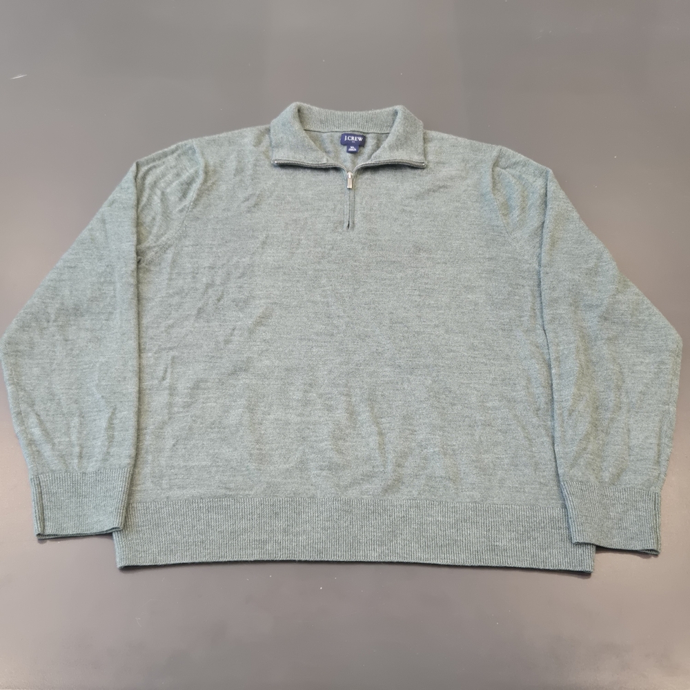 J. Crew Men's Green Zip-Up Sweater